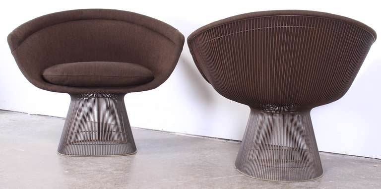 Late 20th Century Pair of Warren Platner Bronze Lounge Chairs for Knoll, 1971