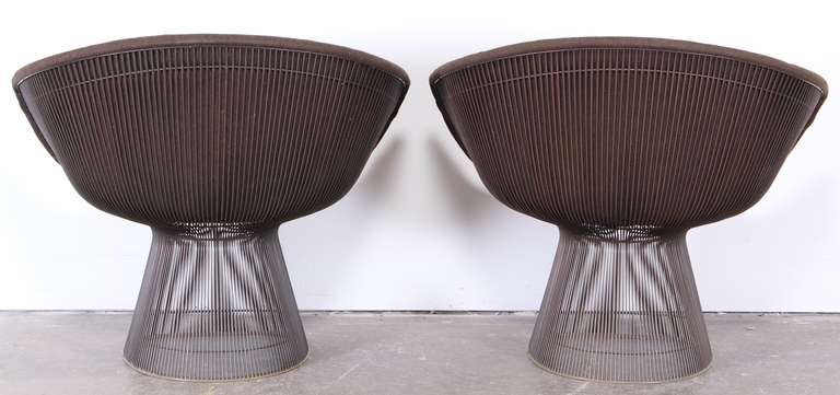Pair of Warren Platner Bronze Lounge Chairs for Knoll, 1971 2