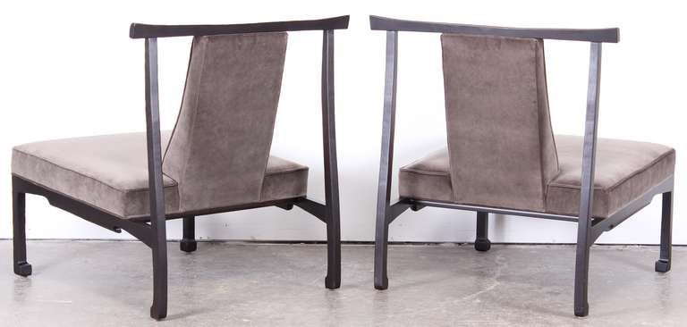Pair of James Mont Style Asian Lounge Chairs 2