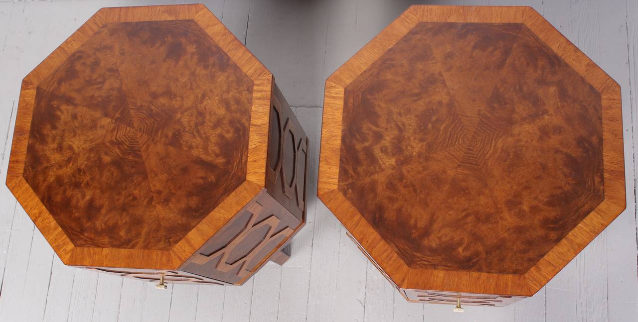 Burl Pair of Romweber Side Tables or End tables, 1960