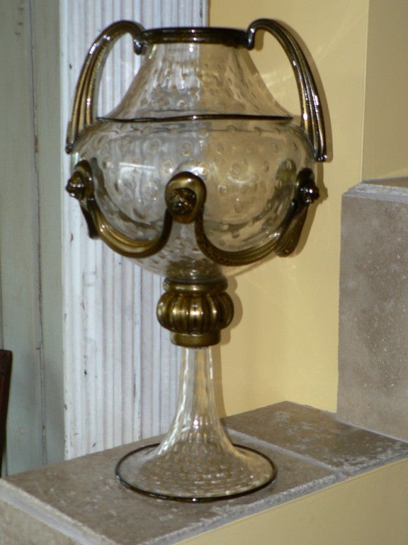 26" Large Barovier and Toso Italian Glass Vase, 1990
