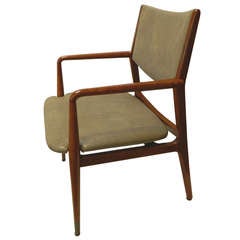 Walnut and Shagreen  Armchair by George Reinoehl  for Stow Davis