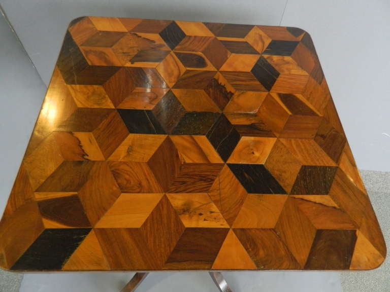 19th Century Parquetry Top Antique Table