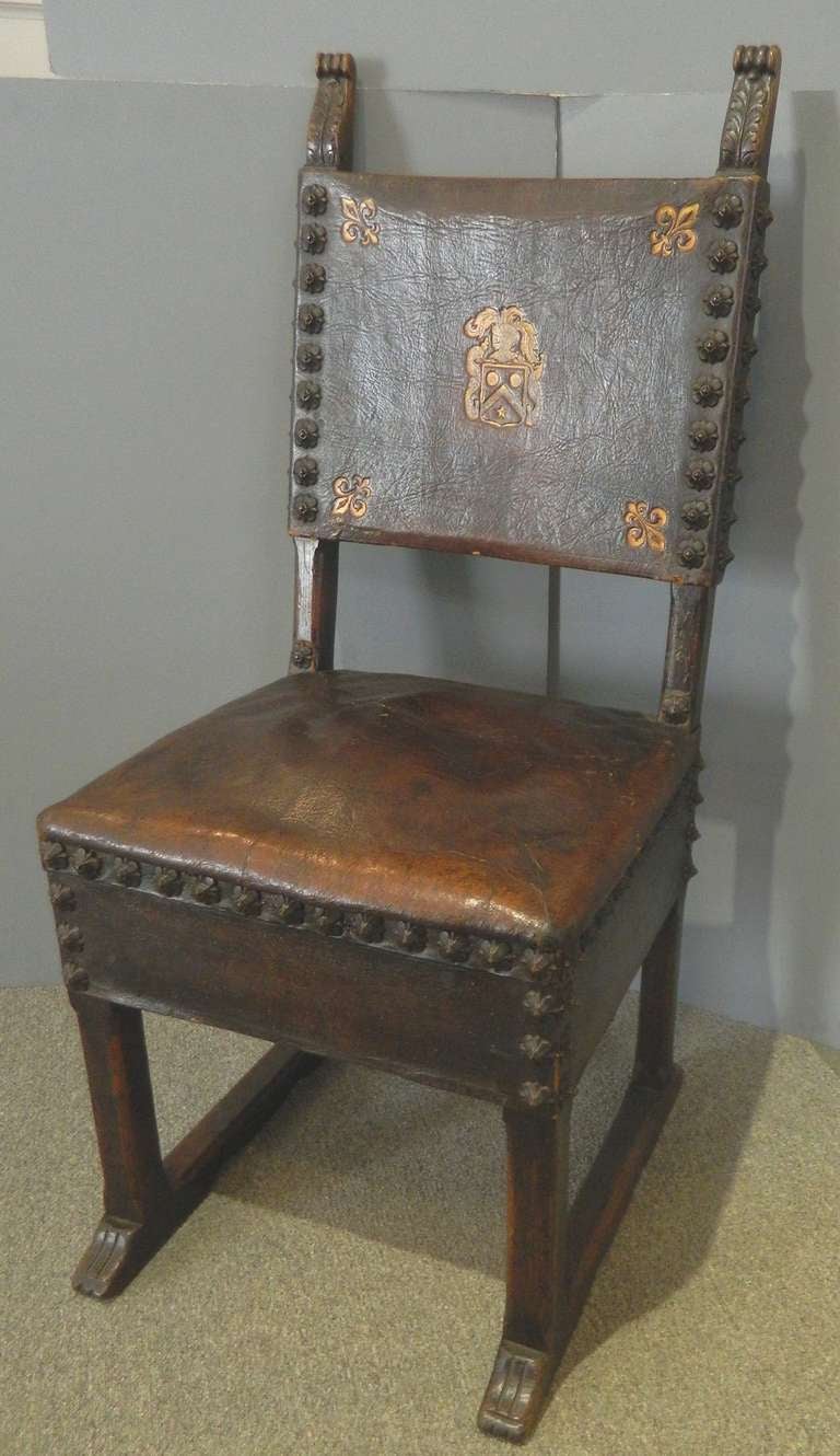 Six Spanish Colonial Style Side Chairs 4