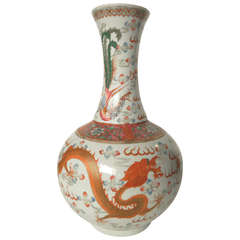 Chinese Polychrome Dragon Vase