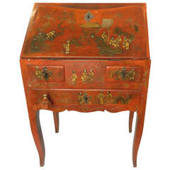 Antique Red Chinoiserie Writing Desk
