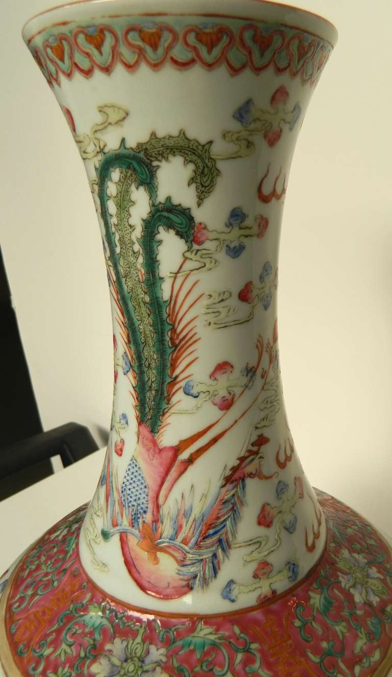 Porcelain Chinese Polychrome Dragon Vase