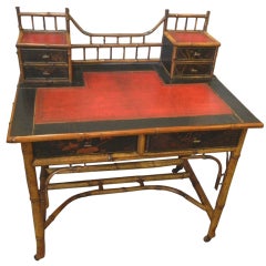 Antique English Bamboo Desk