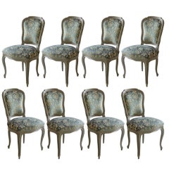 Set of Eight Jansen Painted Chairs Louis XV Style