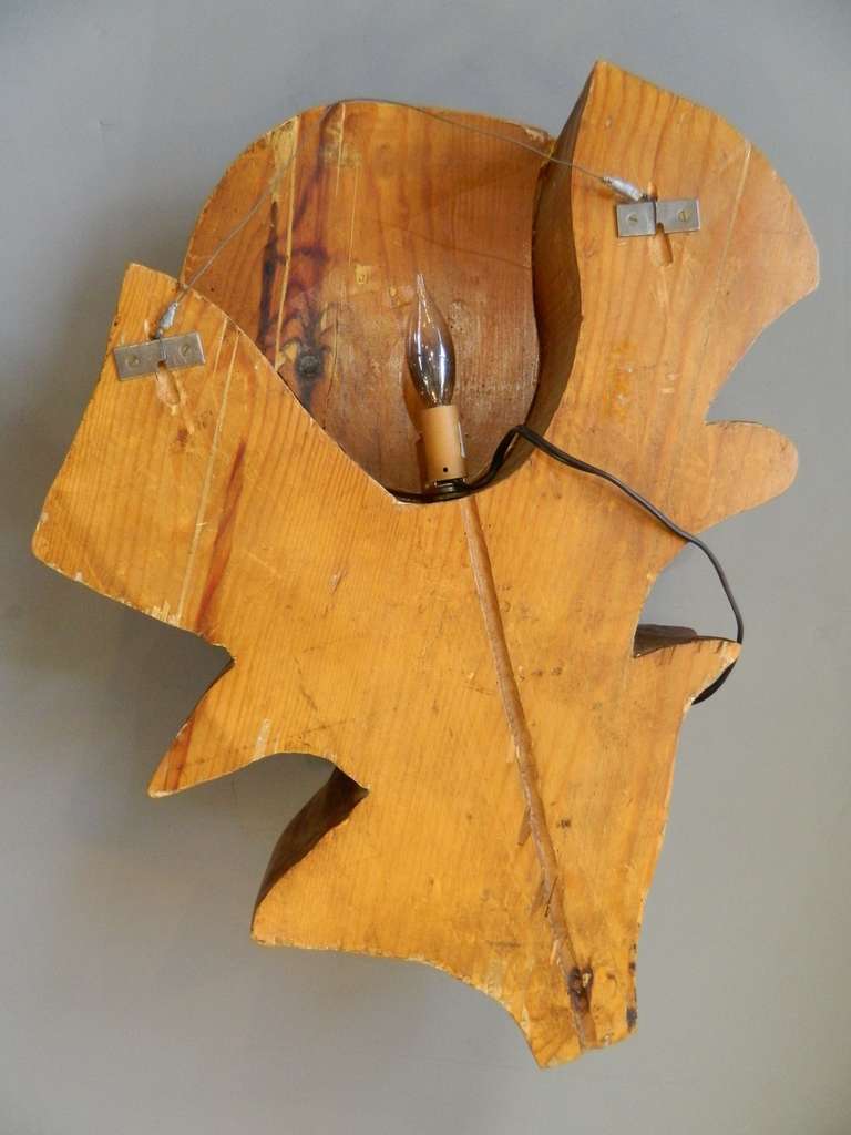 Moderne Leaf Form Wood Sconces For Sale 1