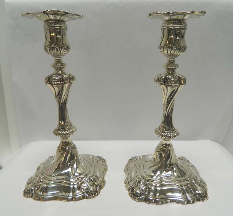 Two Pair Georgian Candlesticks Robert Garrard II