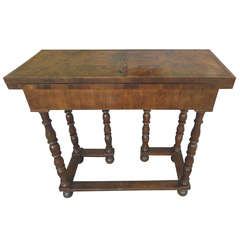 Antique Marquetry Decorated Italian Flip Top Table