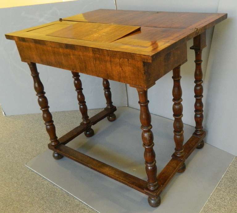 19th Century Antique Marquetry Decorated Italian Flip Top Table