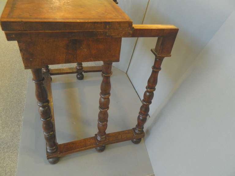 Antique Marquetry Decorated Italian Flip Top Table 2