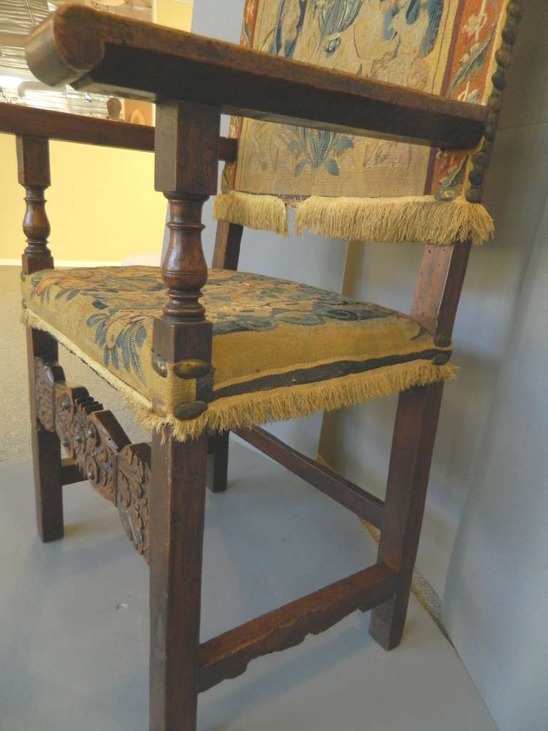 Antique Italian Carved Renaissance Style Armchair 1