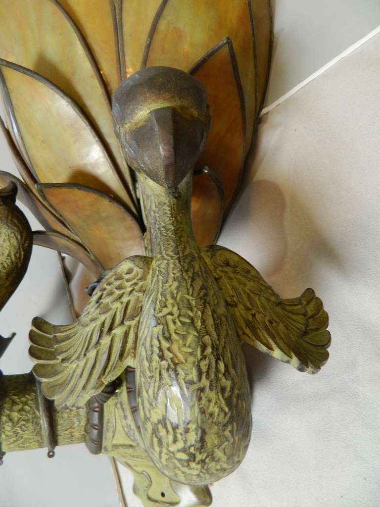 Art Deco Bronze Bird Light Fixtures 3