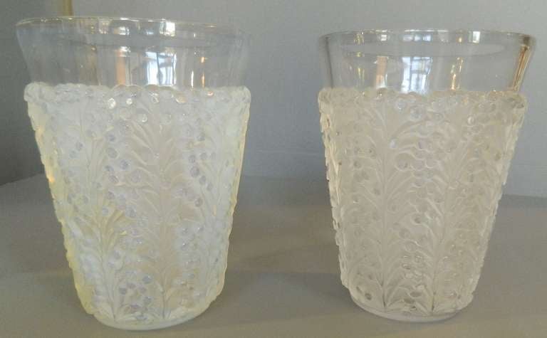 Mid-20th Century R Lalique Holly Vase For Sale