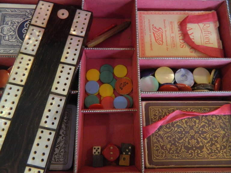 Rosewood Games Box In Excellent Condition For Sale In Houston, TX