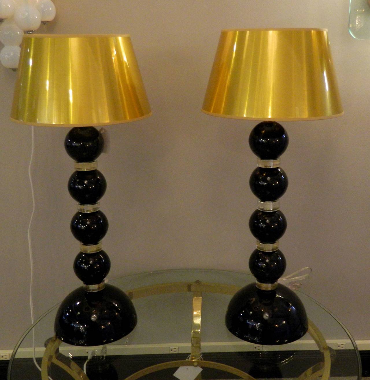Italian Pair of Alberto Dona Glass Lamps Signed For Sale