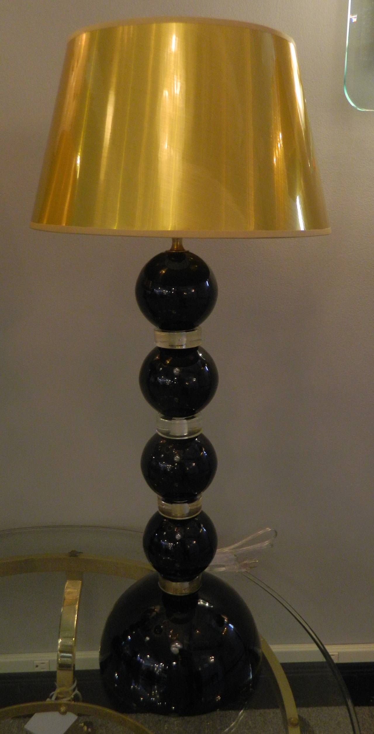 Late 20th Century Pair of Alberto Dona Glass Lamps Signed For Sale
