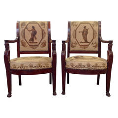 Pair of Greek Revival Armchairs, Early 19th Century