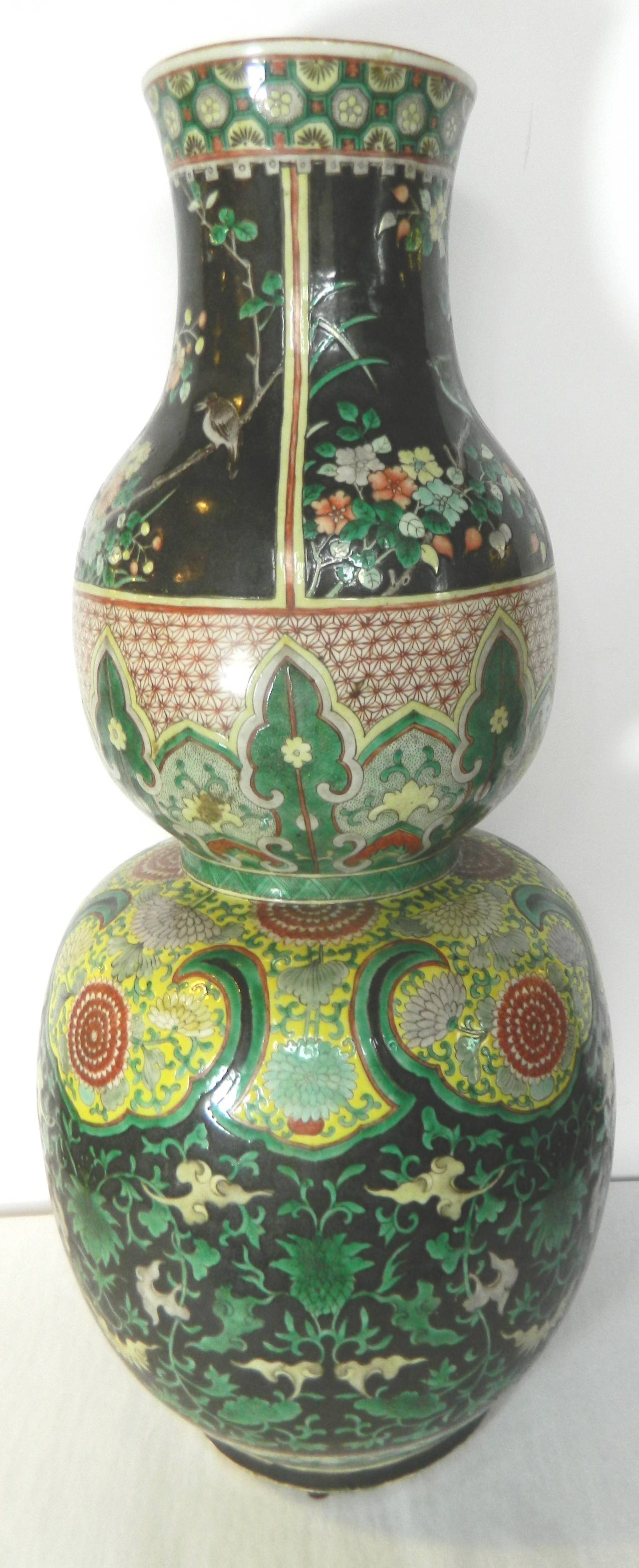 Chinese Large Famille Noir Vase For Sale