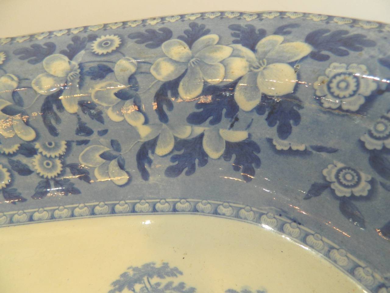 English Huge Spode Blue Tower Pearlware 21