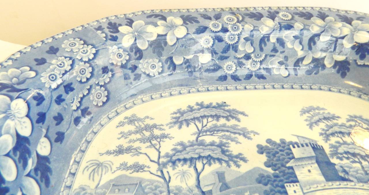 Huge Spode Blue Tower Pearlware 21