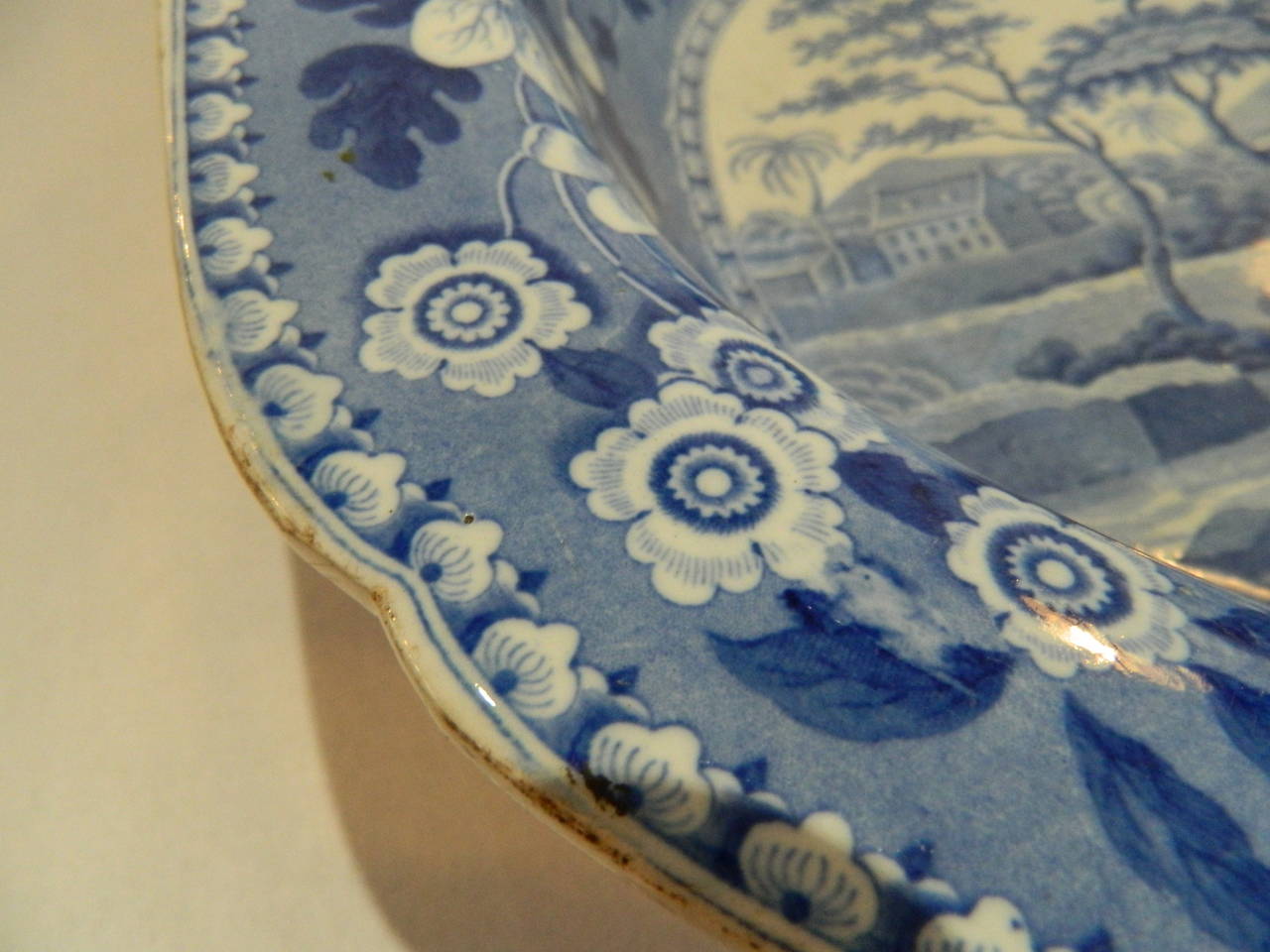 19th Century Huge Spode Blue Tower Pearlware 21