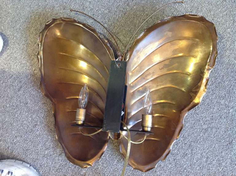 Brass Italian Butterfly Sconce 1960's For Sale