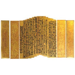 Antique Burmese Buddhist Gilt and Lacquer Manuscript