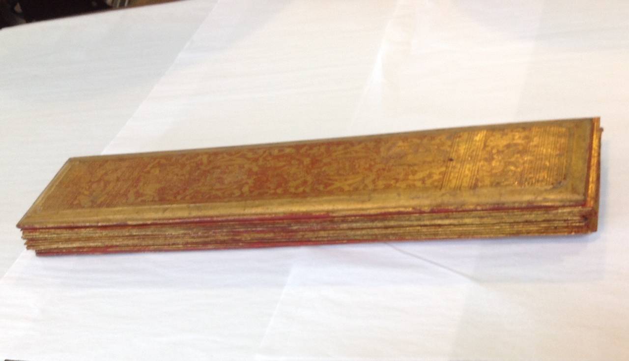Lacquered Burmese Buddhist Gilt and Lacquer Manuscript