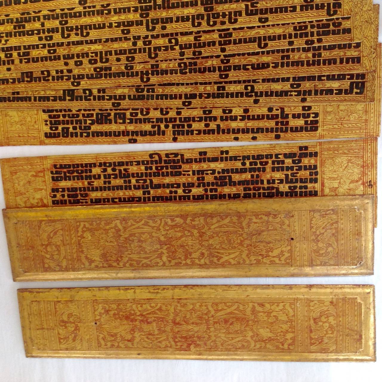 Burmese Buddhist Gilt and Lacquer Manuscript 4