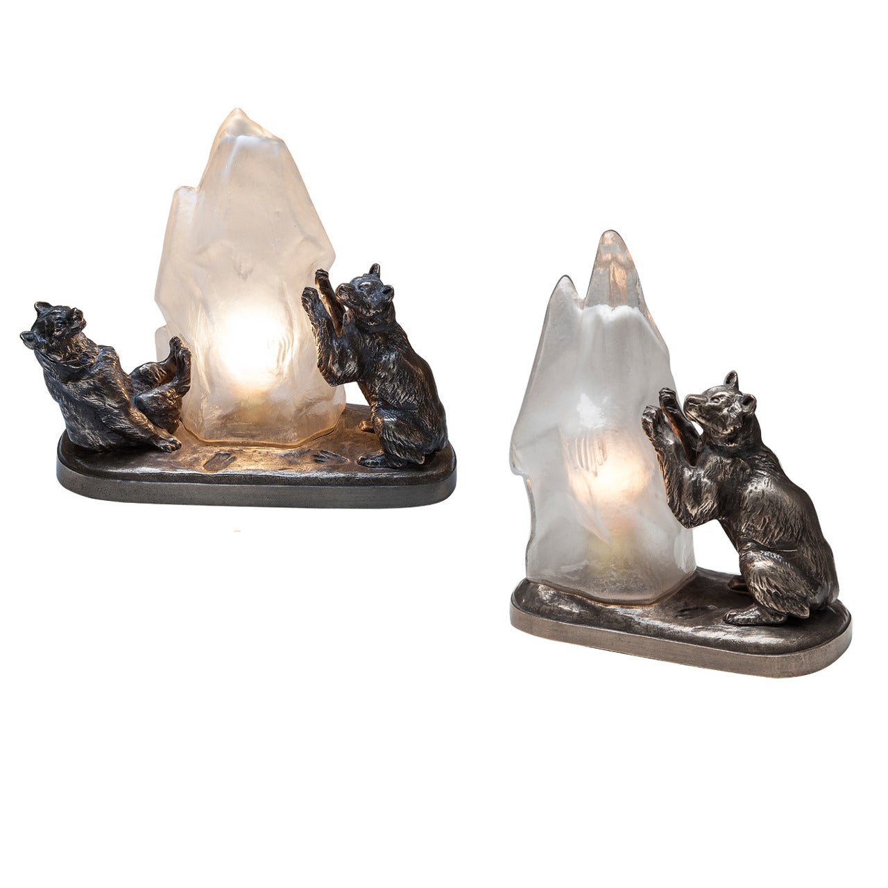 Pair of Polar Bear and Iceberg Lamps For Sale