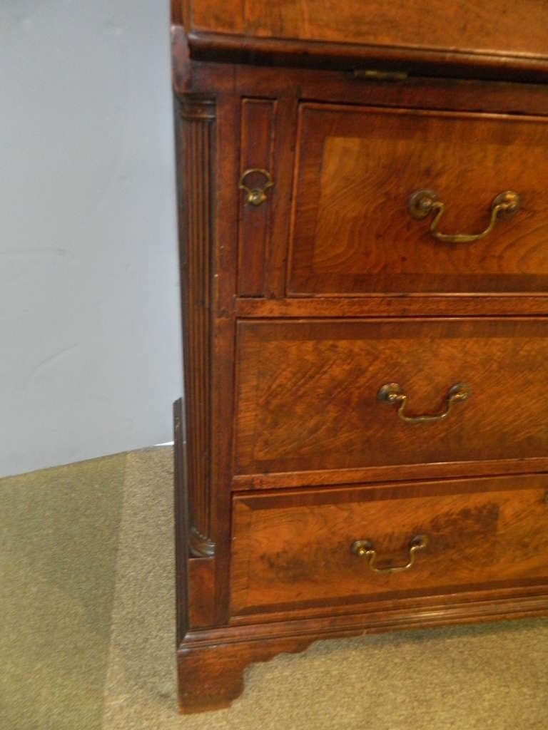 19th Century Antique English Georgian Style Secretary Bookcase Mahogany