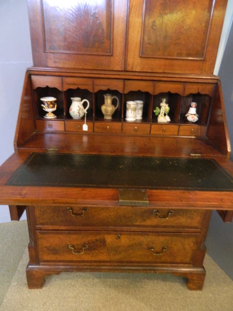 Antique English Georgian Style Secretary Bookcase Mahogany 1
