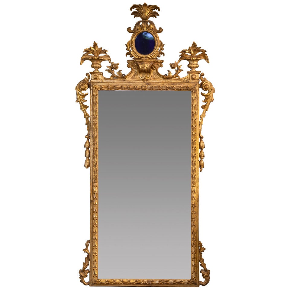Antique Gilt Carved Mirror For Sale