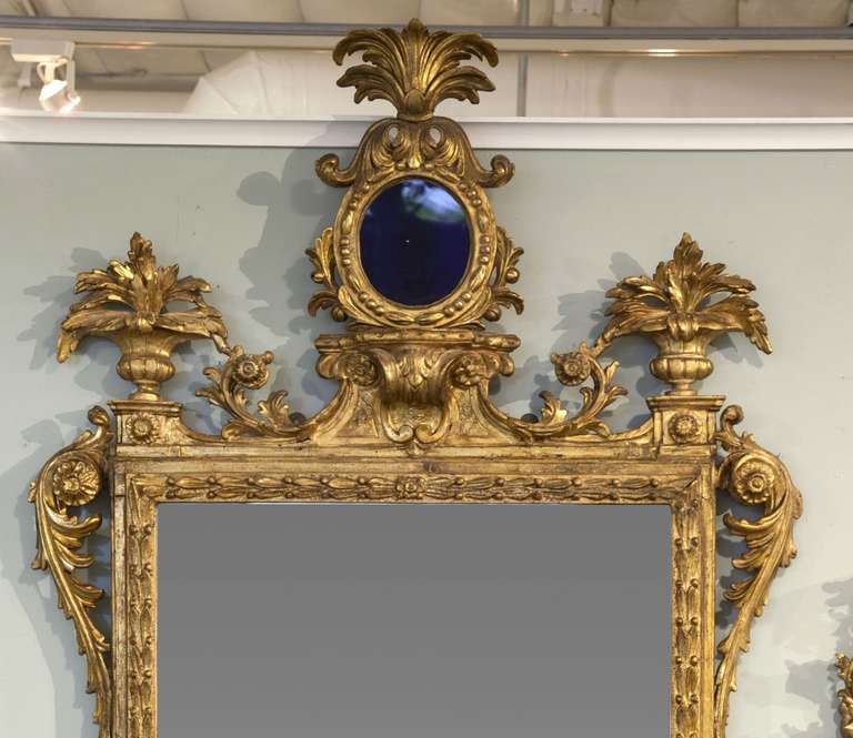 British Antique Gilt Carved Mirror For Sale
