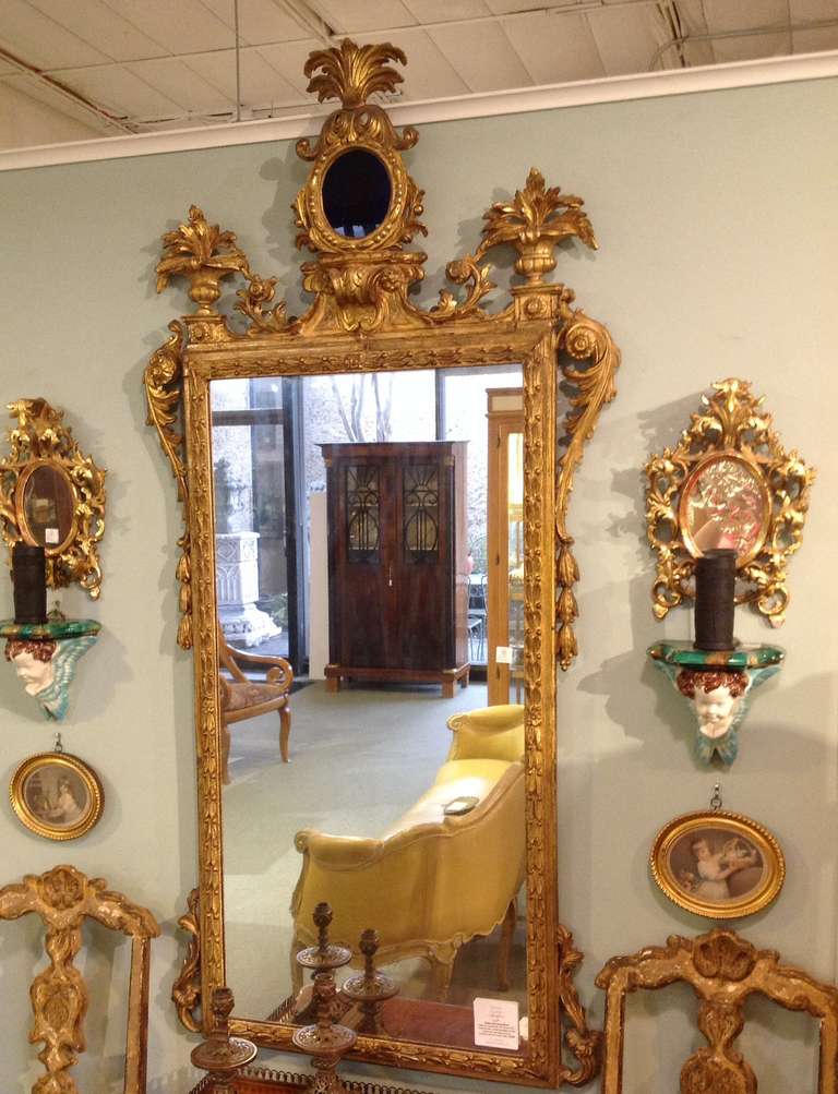 Antique Gilt Carved Mirror For Sale 1