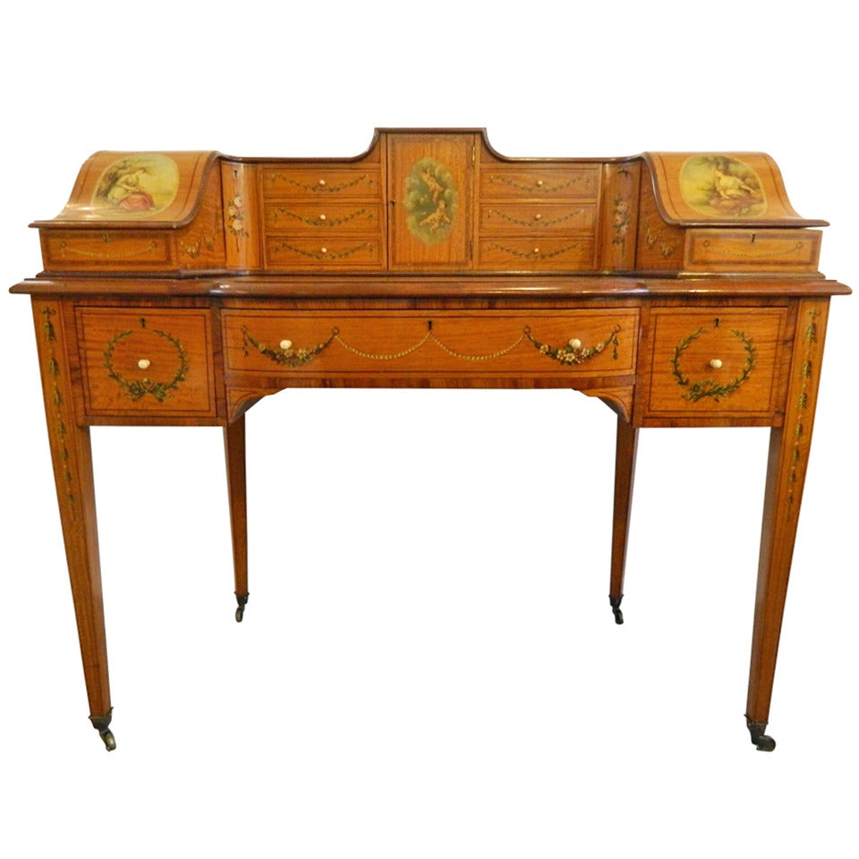 Painted Sheraton Revival Carlton House Desk