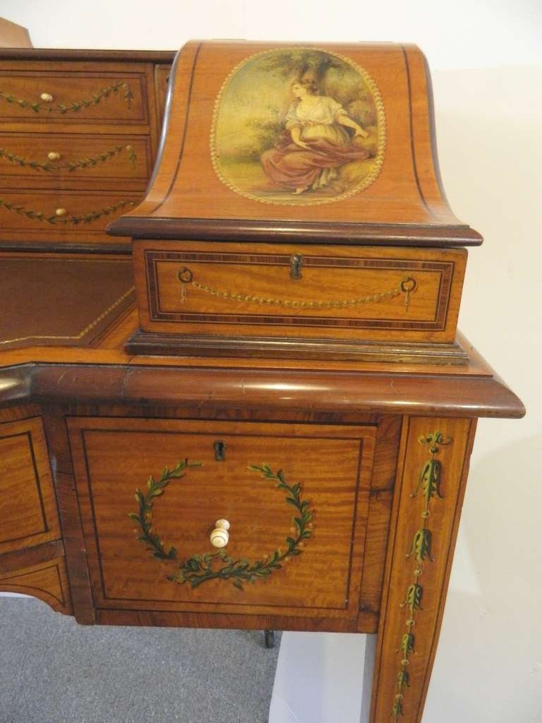 British Painted Sheraton Revival Carlton House Desk