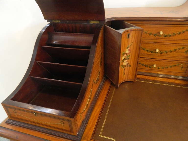 20th Century Painted Sheraton Revival Carlton House Desk