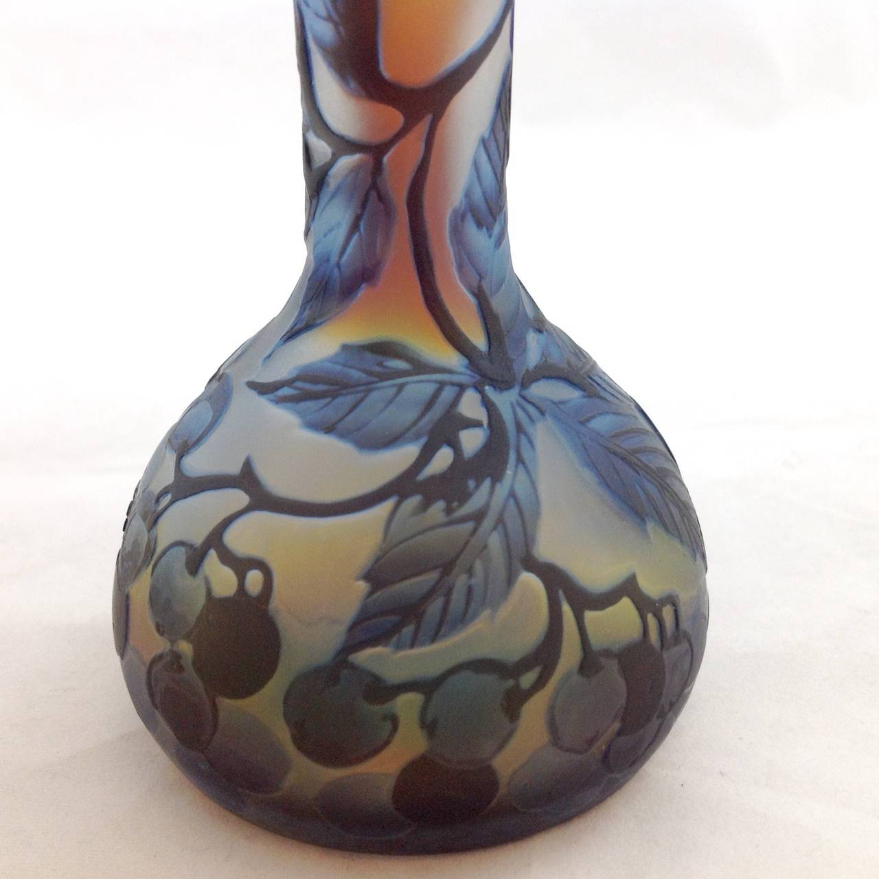 Gallé Miniature Berries Cameo Glass Vase 2