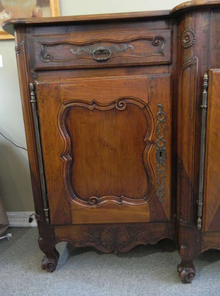 Iron 18th Century French  Fruitwood Buffet For Sale