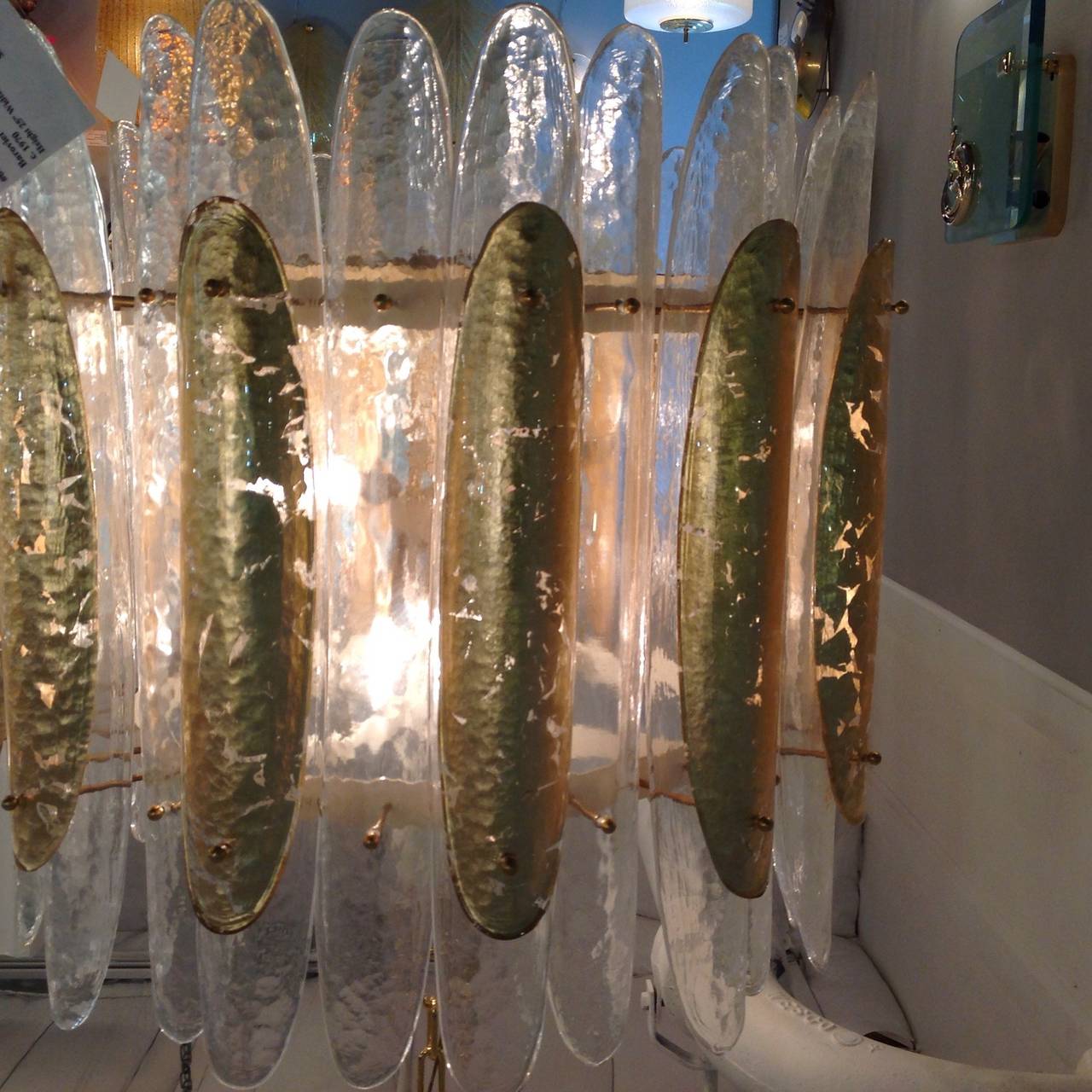 Barovier & Toso Gold Leaf Chandelier, 1970s In Excellent Condition In Houston, TX