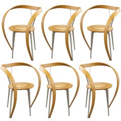 Six Revers Chairs designed by Andrea Branzi for Cassina