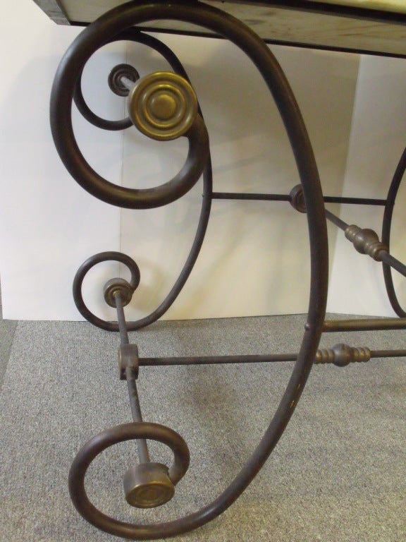 French Pastry Table White Marble Top