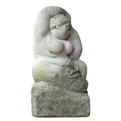 Voluptuous Woman Stone Statue