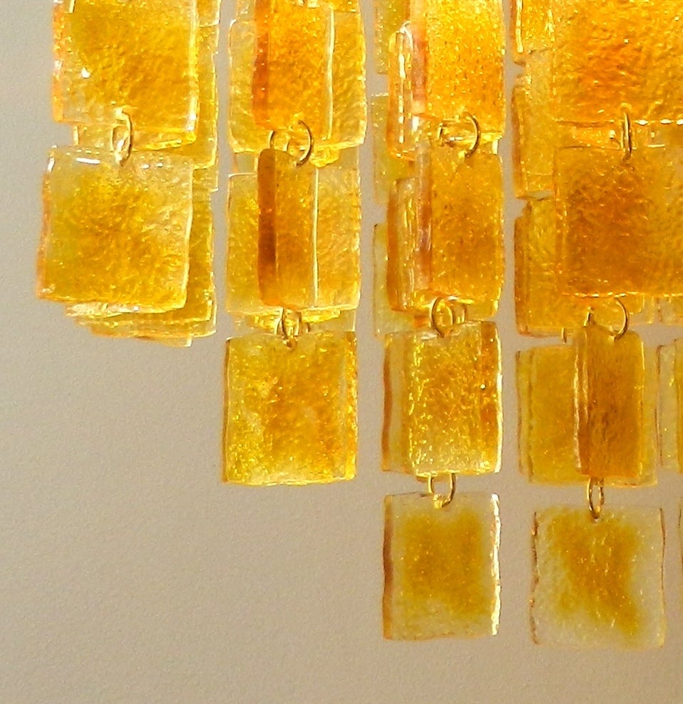 Gaetano Sciolari Golden Yellow Chandelier