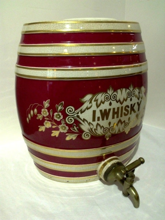 19th Century English Ceramic Irish Whisky Barrel For Sale